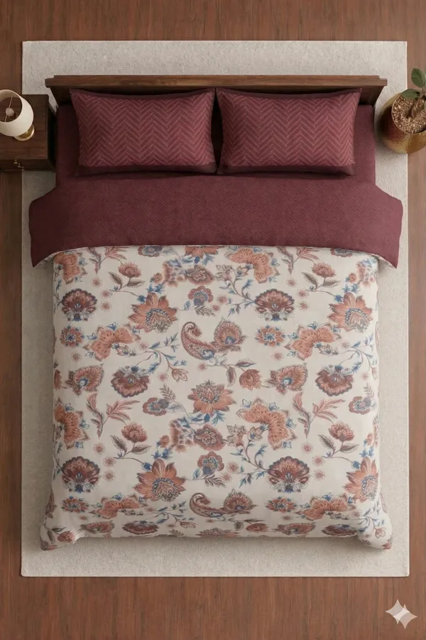 Red_Cotton_Solitaire_Diwan_Bedsheet_Set_With_180_Thread_Count