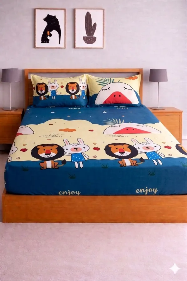 Multicolor_Cotton_Kidzee_Double_Bedsheet_With_180_Thread_Count