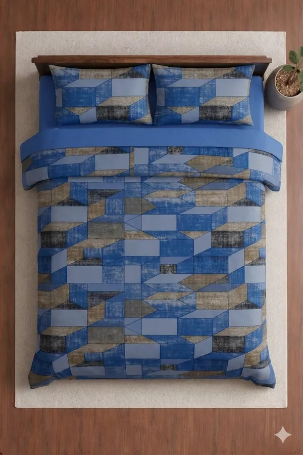 Blue_Cotton_Everyday_Double_Bedsheet_With_180_Thread_Count