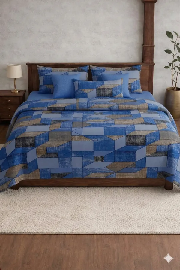 Blue_Cotton_Everyday_Double_Bedsheet_With_180_Thread_Count