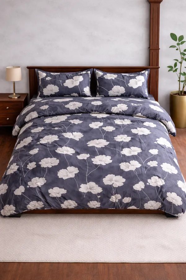 Blue_Cotton_Stanley_Double_Bedsheet_With_210_Thread_Count
