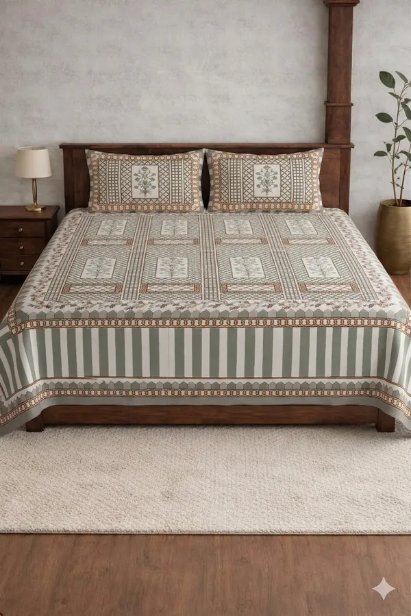 Grey_Cotton_Jantar_Mantar_Diwan_Bedsheet_Set
