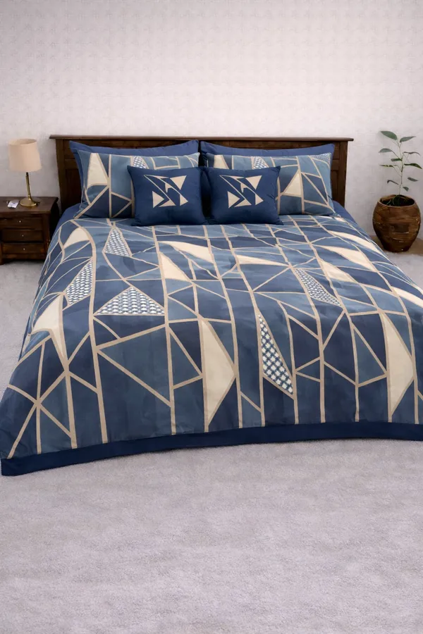 Blue_Cotton_5_Pc_Bedding_Set_With_210_Thread_Count