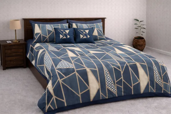 Blue_Cotton_5_Pc_Bedding_Set_With_210_Thread_Count