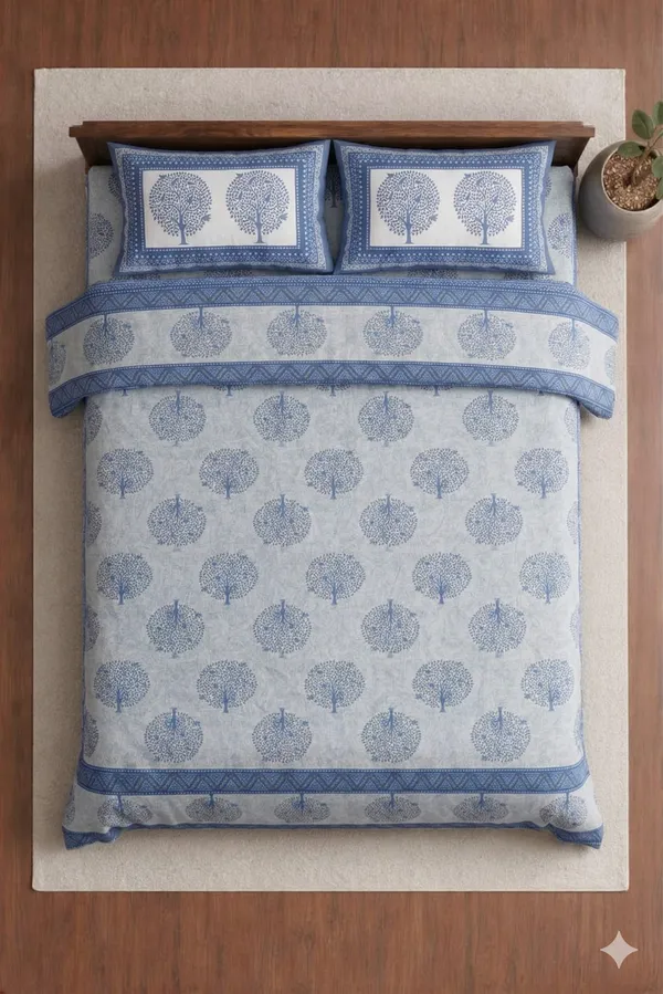 Blue_Cotton_Oscar_Double_Bedsheet_With_180_Thread_Count