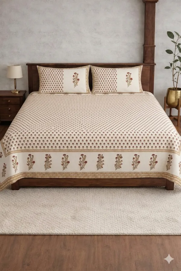 White_Cotton_Rainbow_Double_Bedsheet_With_210_Thread_Count