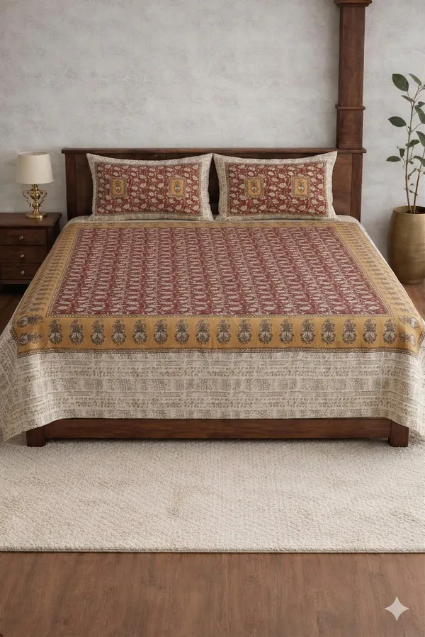 Brown_Cotton_Jantar_Mantar_Diwan_Bedsheet_Set