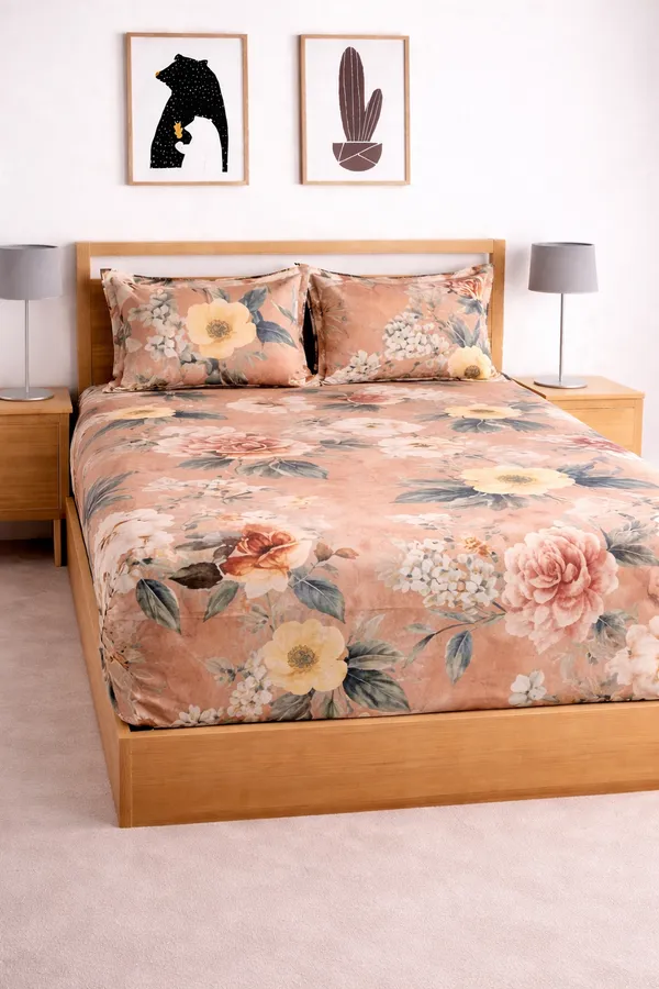 Brown_Cotton_Skyfit_Double_Bedsheet_With_210_Thread_Count