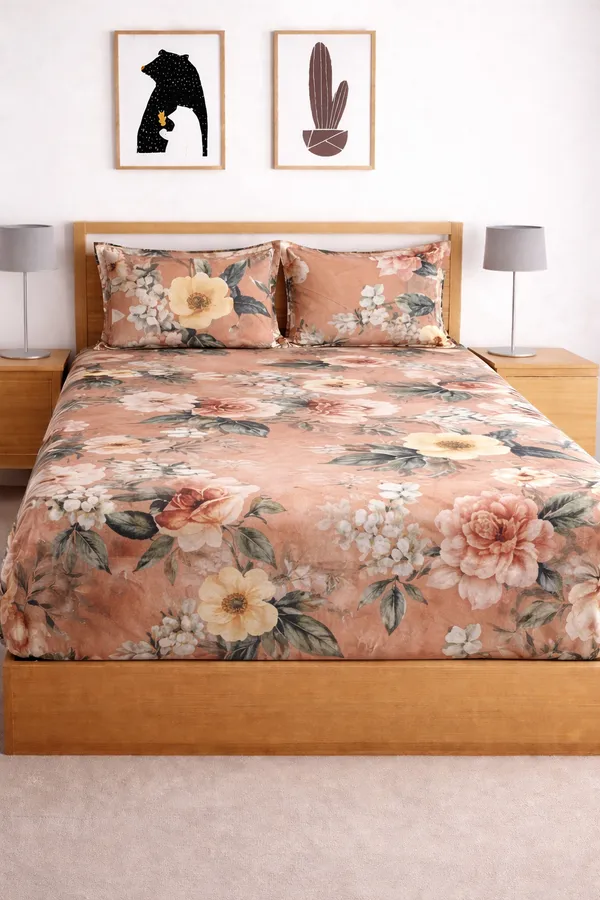 Brown_Cotton_Skyfit_Double_Bedsheet_With_210_Thread_Count