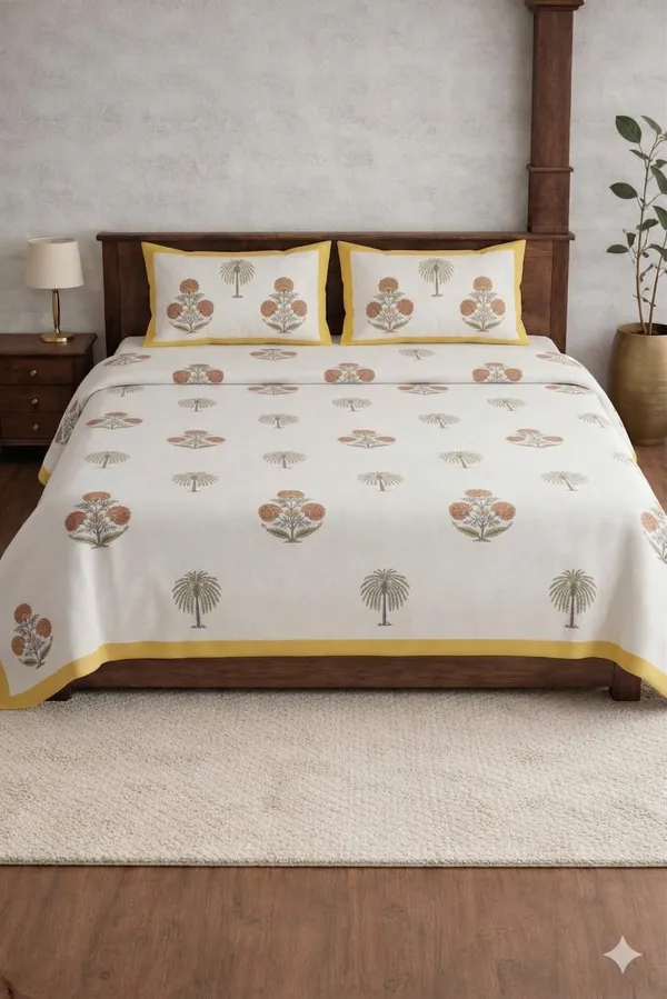 White_Cotton_Kaya_Double_Bedsheet_With_210_Thread_Count