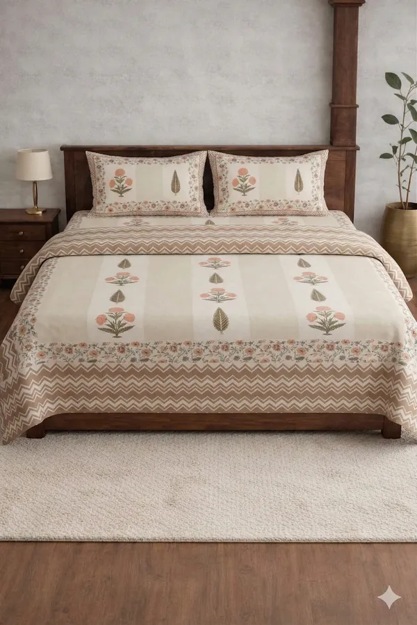 Brown_Cotton_Jantar_Mantar_Diwan_Bedsheet_Set
