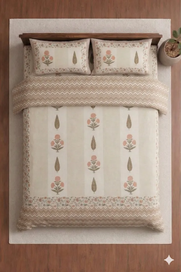 Brown_Cotton_Jantar_Mantar_Diwan_Bedsheet_Set