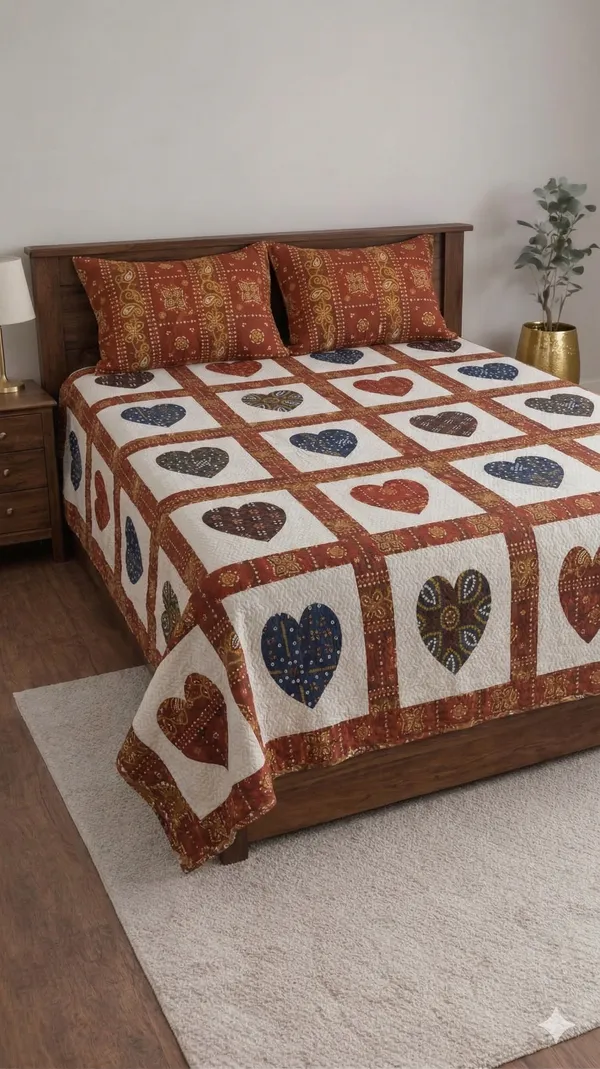 Multicolor_Cotton_Chunari_Print_Double_Bedsheet_With_180_Thread_Count