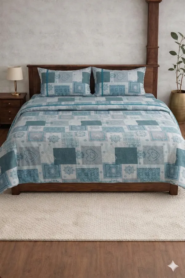 Multicolor_Cotton_Elegant_Double_Bedsheet_With_180_Thread_Count