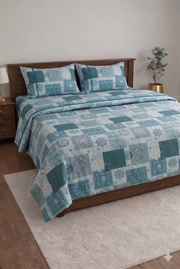 Multicolor_Cotton_Elegant_Double_Bedsheet_With_180_Thread_Count