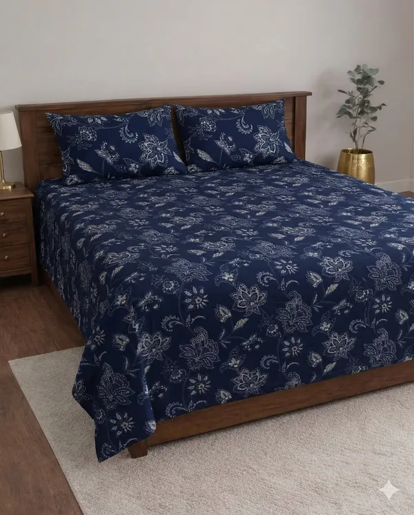 Blue_Cotton_Italian_Meenakari_Double_Bedsheet_With_310_Thread_Count