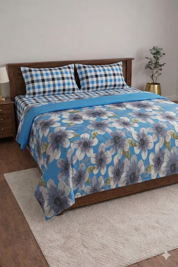 Blue_Cotton_Oscar_Double_Bedsheet_With_180_Thread_Count