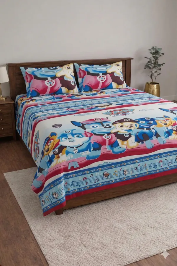 Blue_Cotton_Kids_Den_Double_Bedsheet_With_180_Thread_Count