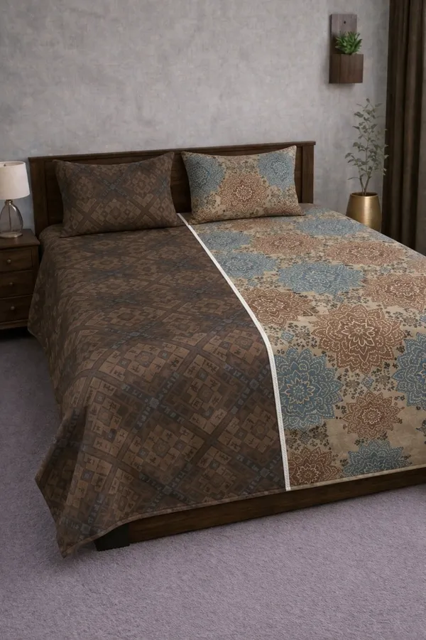 Multicolor_Cotton_Reversible_Double_Bedsheet_With_210_Thread_Count