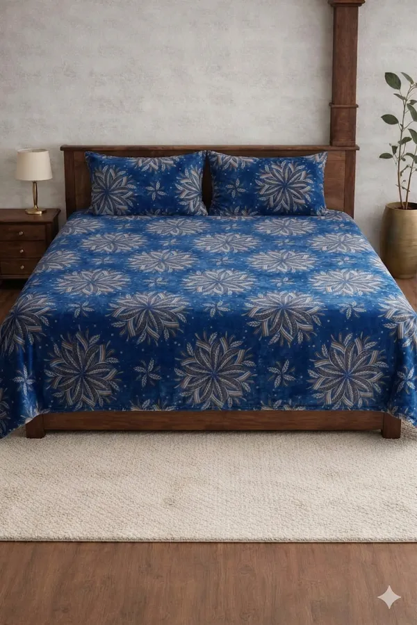 Blue_Cotton_Destiny_Double_Bedsheet_With_210_Thread_Count