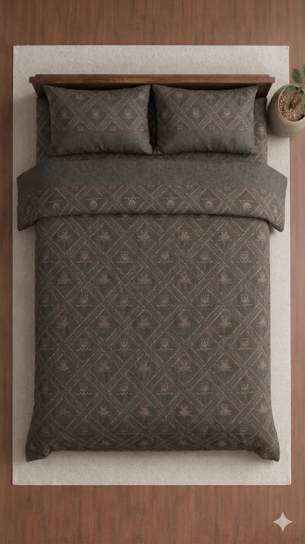 Brown_Cotton_German_Meenakari_Double_Bedsheet_With_310_Thread_Count