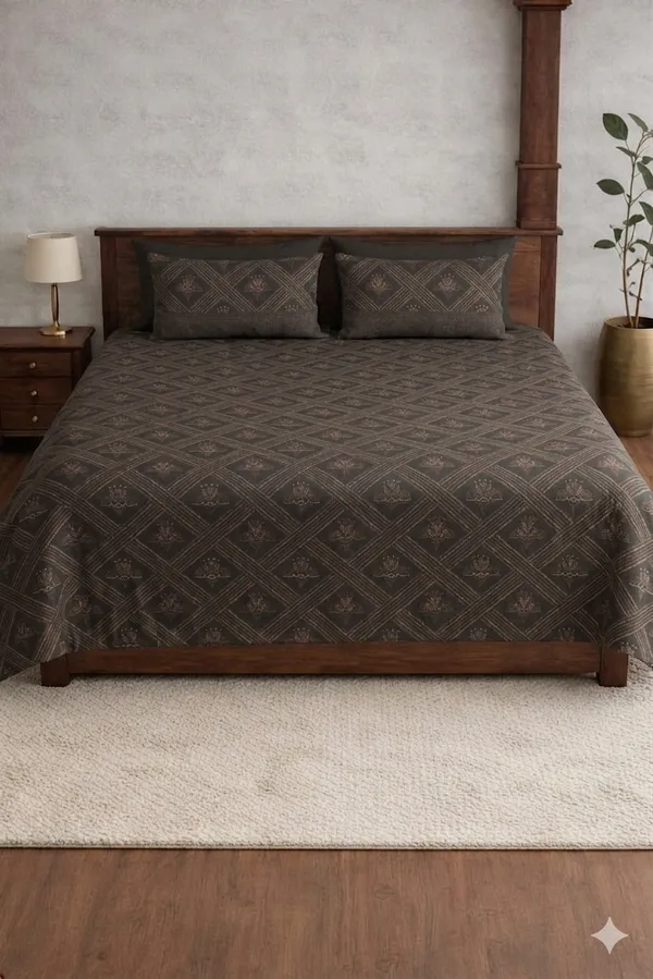 Brown_Cotton_German_Meenakari_Double_Bedsheet_With_310_Thread_Count