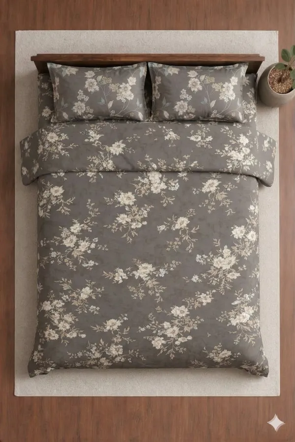 Brown_Cotton_Zella_Double_Bedsheet_With_210_Thread_Count