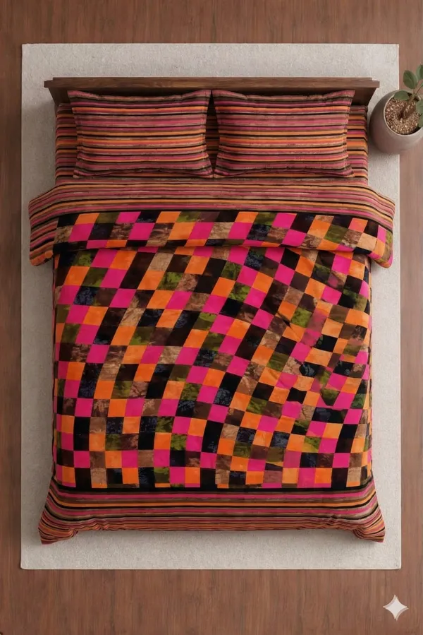 Red_Cotton_Banarasi_Double_Bedsheet_With_310_Thread_Count