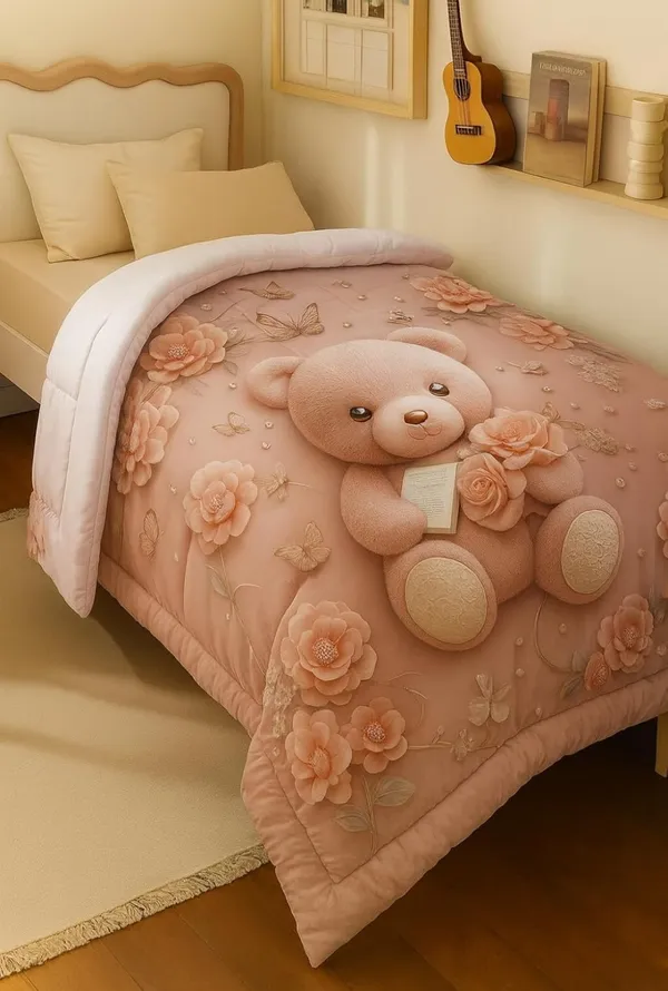 Pink_Cotton_7D_Printed_Ac_Quilt/Comforter_With_180_Thread_Count