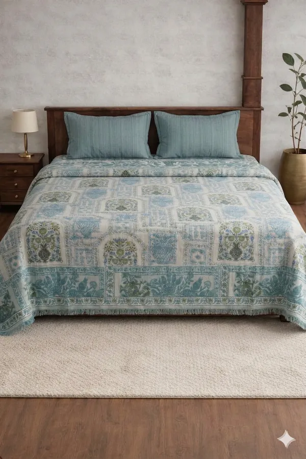Blue_Cotton_Solitaire_Diwan_Bedsheet_Set_With_180_Thread_Count