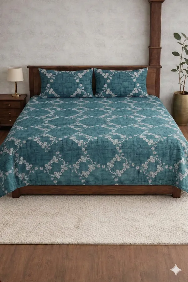 Blue_Cotton_Blue_Berry_Double_Bedsheet_With_180_Thread_Count