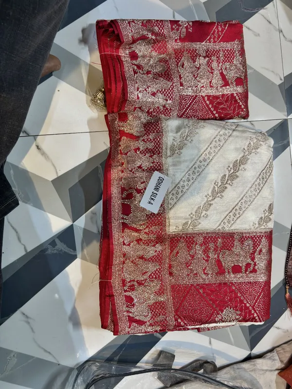 Red_And_White_Embroidered_Dola_Silk_Saree_With_Intricate_Zari_Work_And_Dupatta