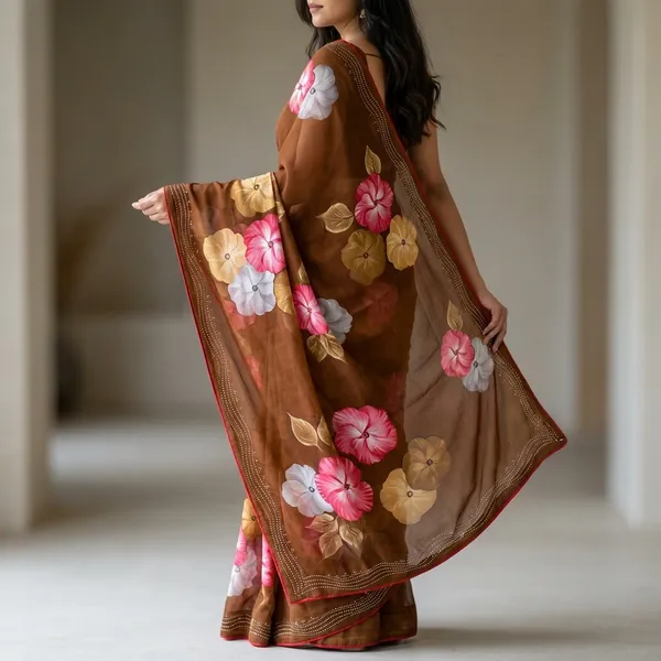 Floral_Designer_Georgette_Saree_With_Embellished_Border