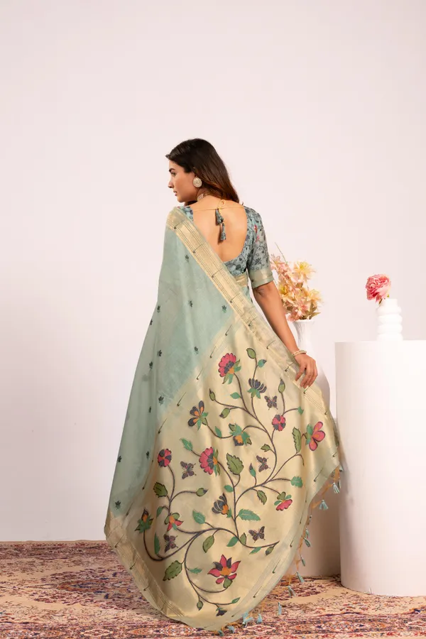 Ocean_Blue_Pure_Cotton_Saree_For_Women