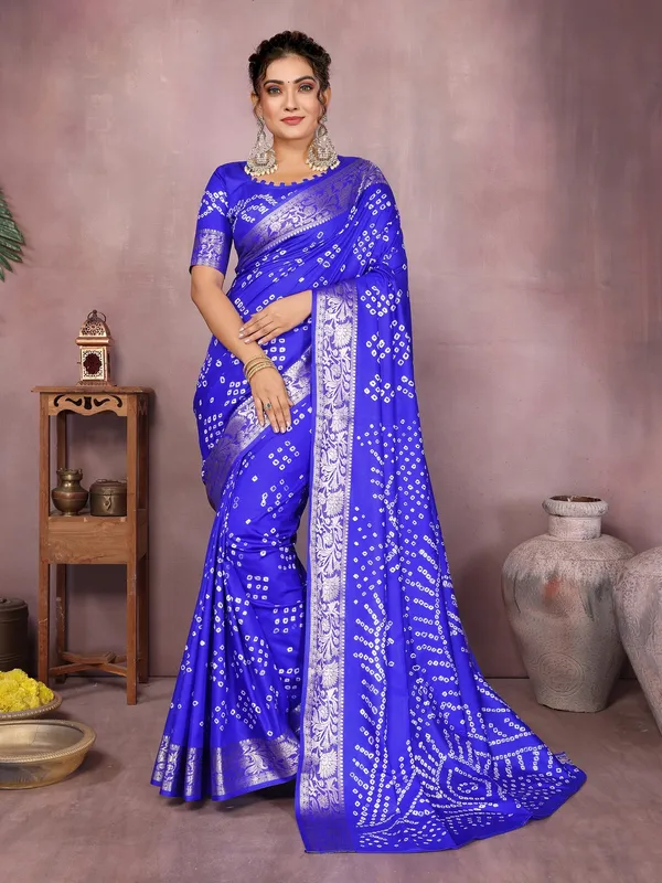 Blue_Silk_Blend_Saree_For_Women