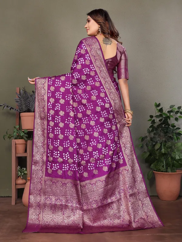 Purple_Silk_Blend_Saree_For_Women