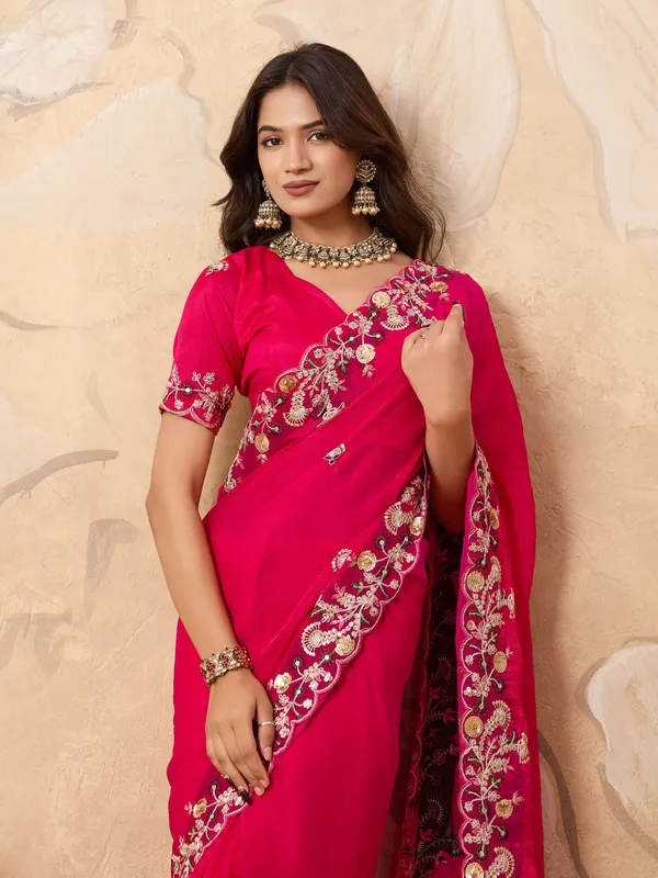 Pink_Pure_Chiffon_Saree_For_Women
