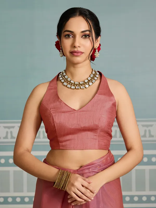 Peach_Chiffon_Saree_For_Women