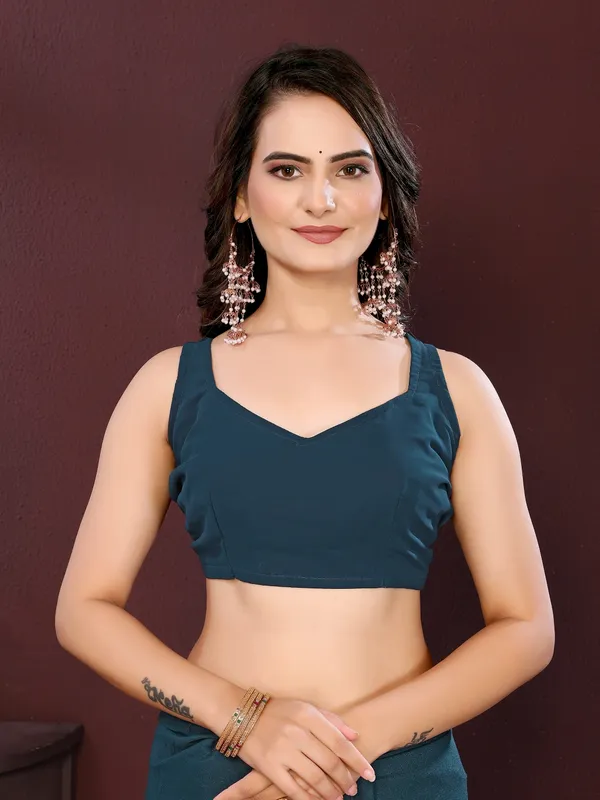 Teal_Poly_Georgette_Saree_For_Women