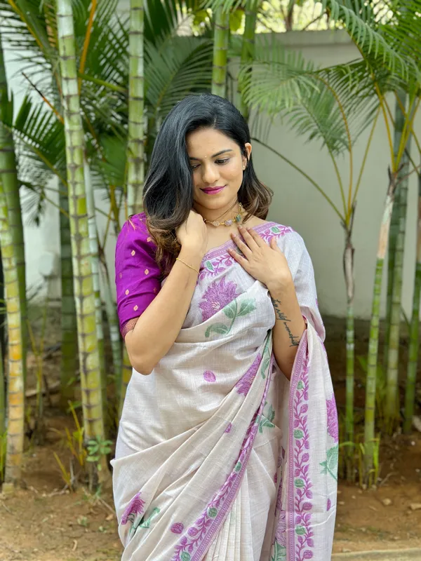 Purple_Pure_Cotton_Saree_For_Women