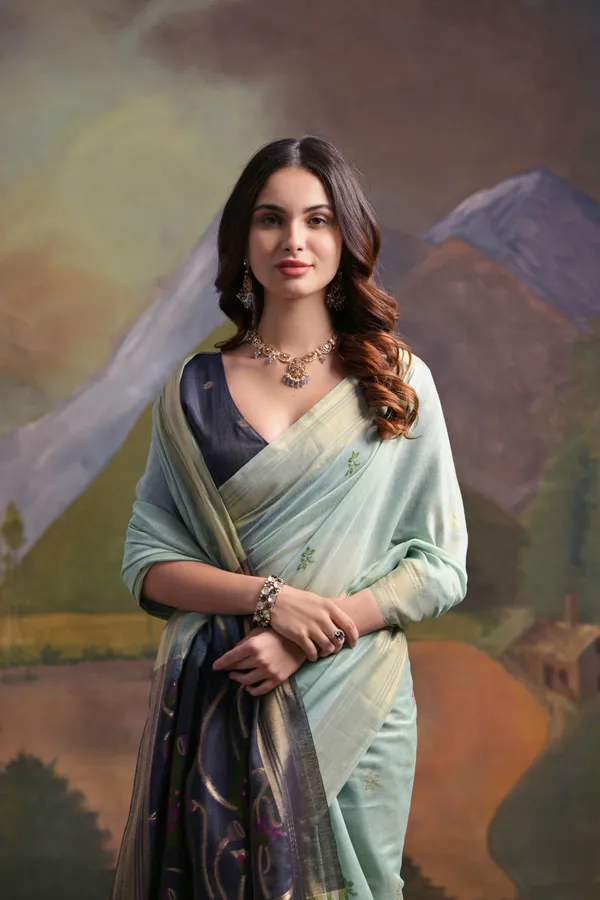 Blue_Pure_Cotton_Saree_For_Women