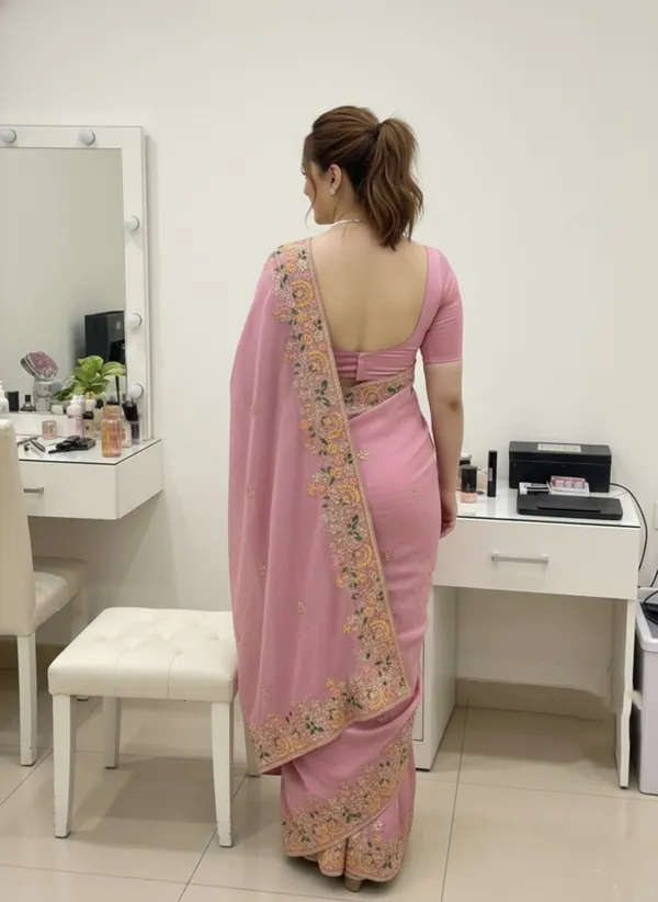 Pink_Silk_Blend_Saree_For_Women