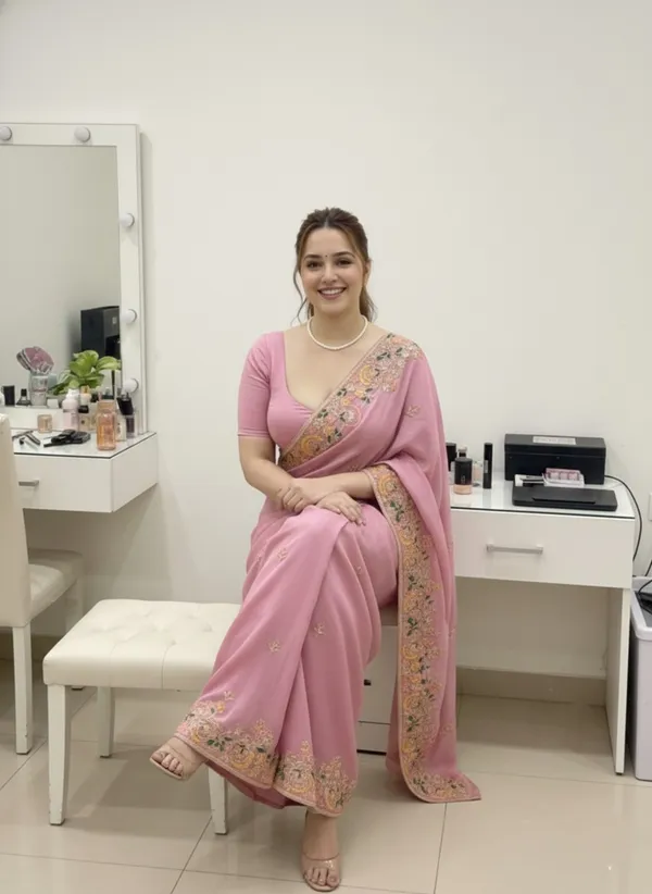 Pink_Silk_Blend_Saree_For_Women