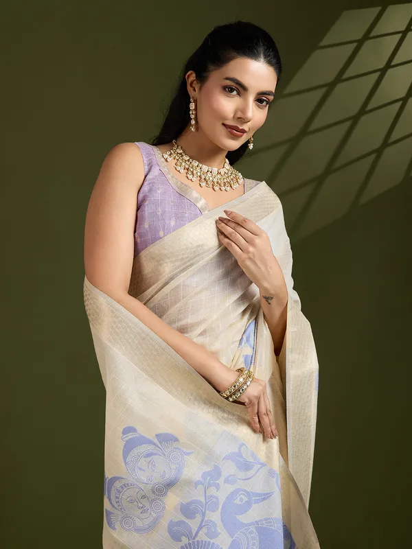 Blue_Pure_Cotton_Saree_For_Women