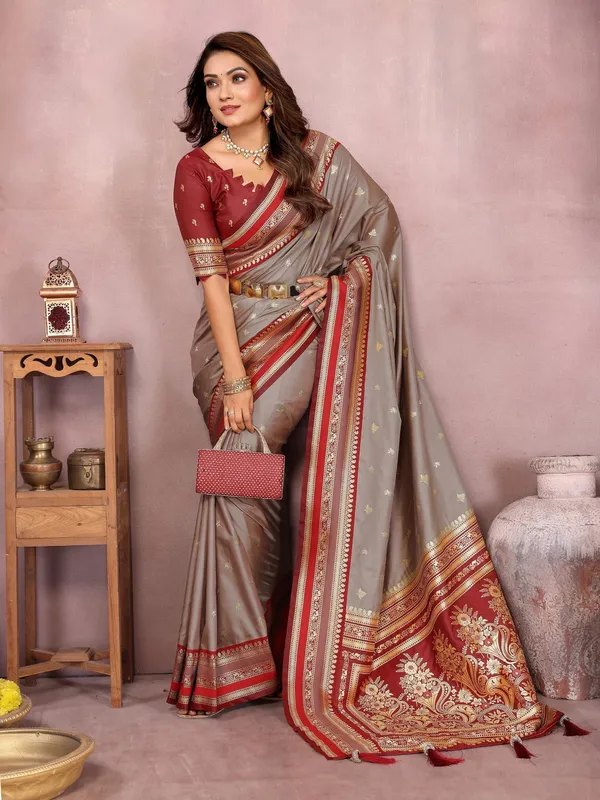 Grey_Art_Silk_Saree_For_Women