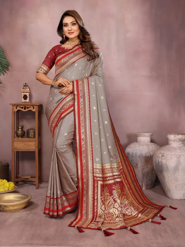 Grey_Art_Silk_Saree_For_Women