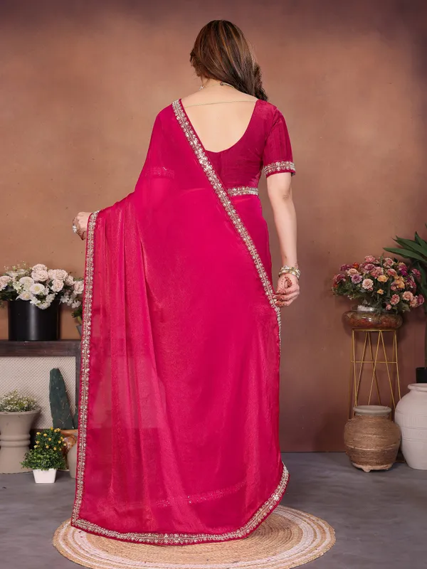 Red_Pure_Chiffon_Saree_For_Women
