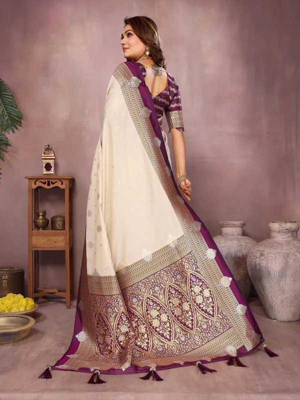 Cream_Art_Silk_Saree_For_Women