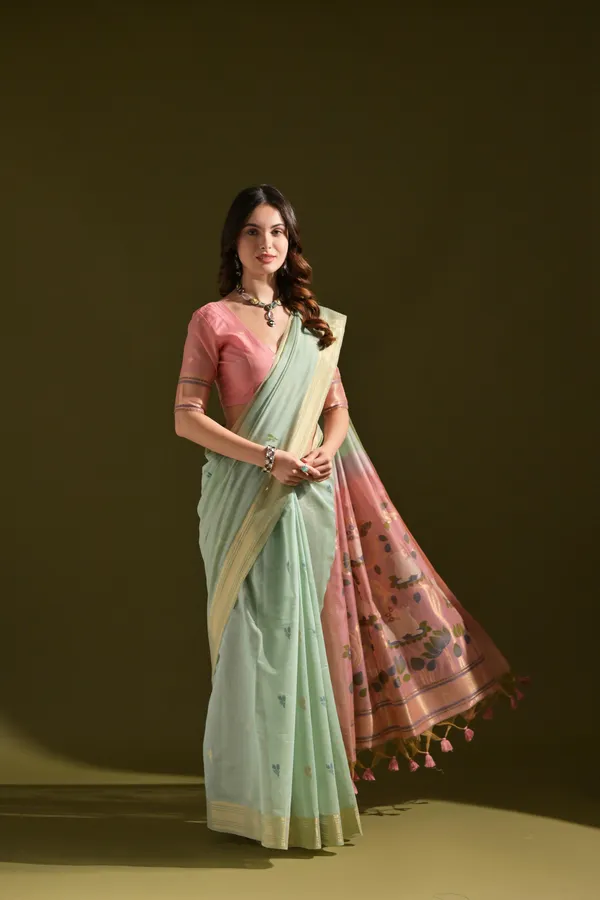 Blue_Muga_Pure_Cotton_Saree_For_Women