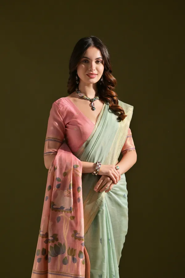 Blue_Muga_Pure_Cotton_Saree_For_Women